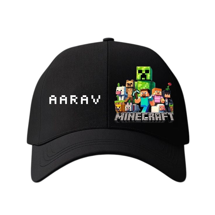 Personalised Minecraft Theme Cap Personalised Minecraft Theme Cap