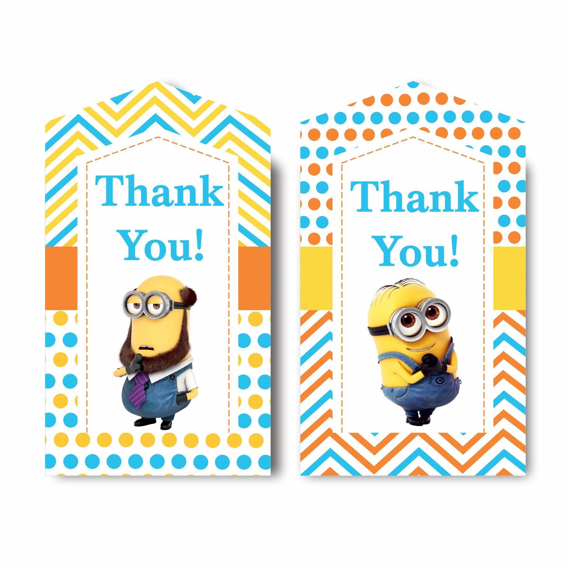 Despicable Me Minions Thank you Tags THEME PARTIES Pretty UR Party