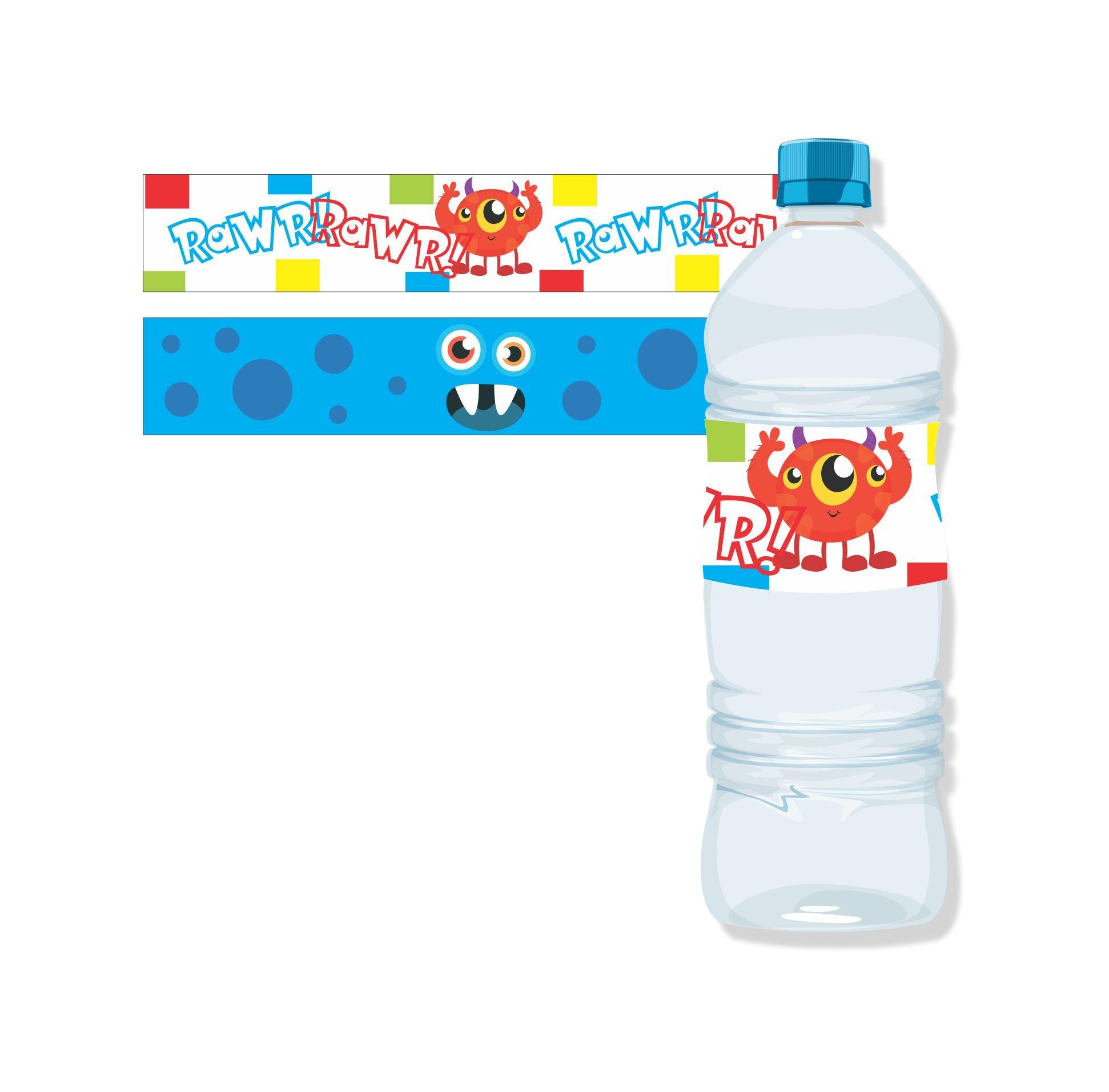 Monster Water Bottle Labels THEME PARTIES Pretty UR Party
