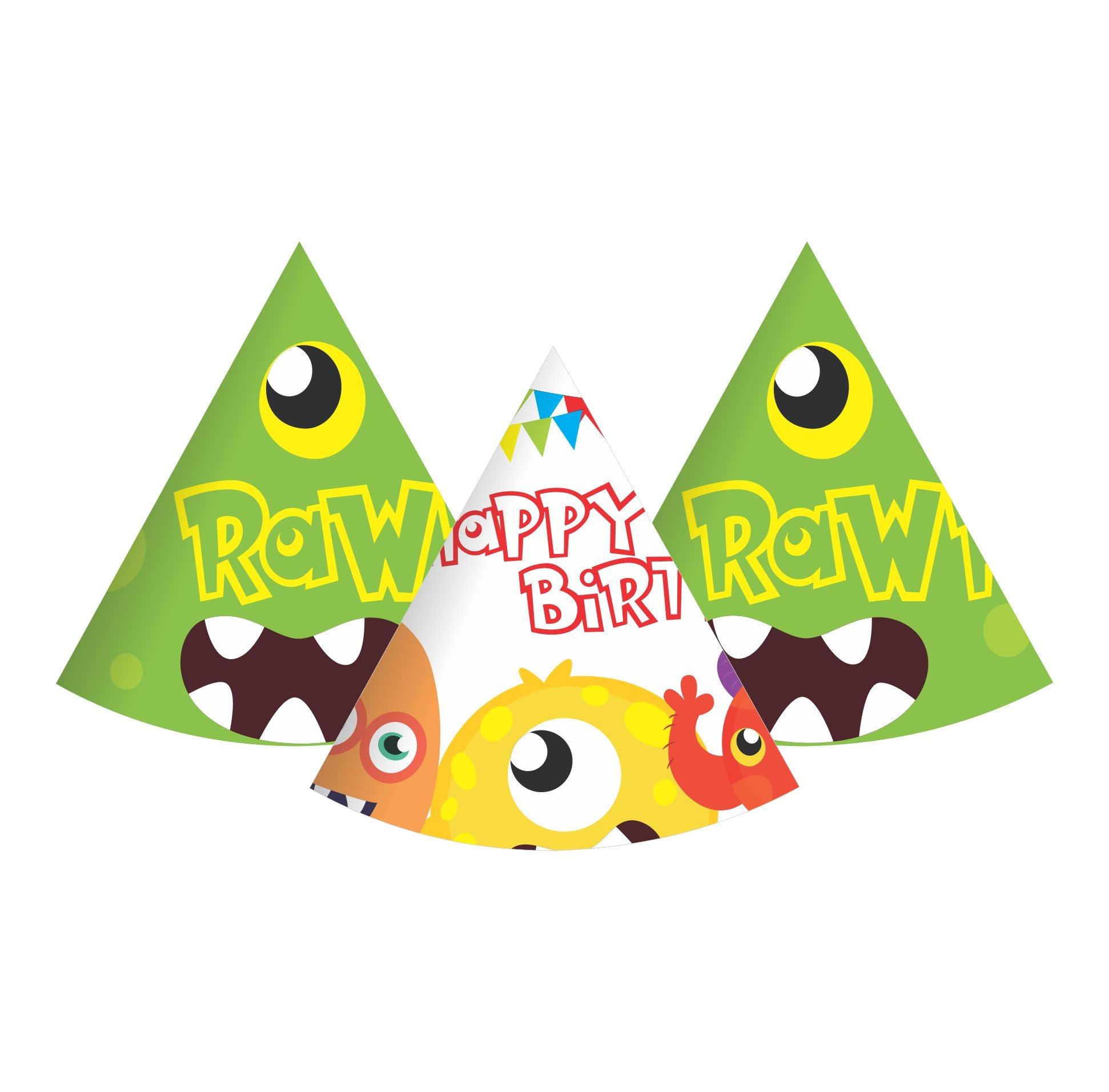 Monster Theme Hats - Pack of 10 THEME PARTIES Pretty UR Party
