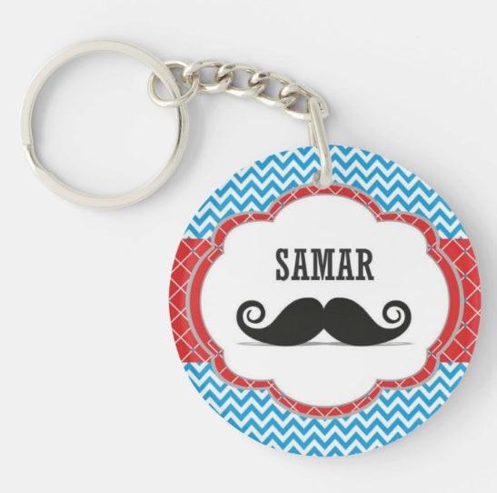 Personalised Moustache Keychain THEME PARTIES Pretty UR Party