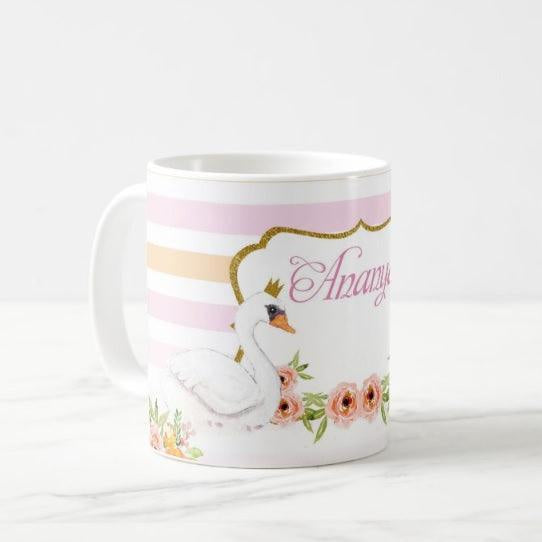 Personalised Swan Mug THEME PARTIES Pretty UR Party