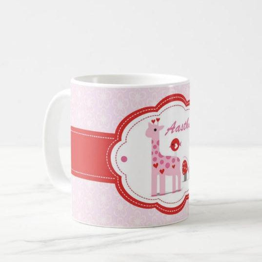 Personalised Girly Giraffe Mug RETURN GIFTS Pretty UR Party