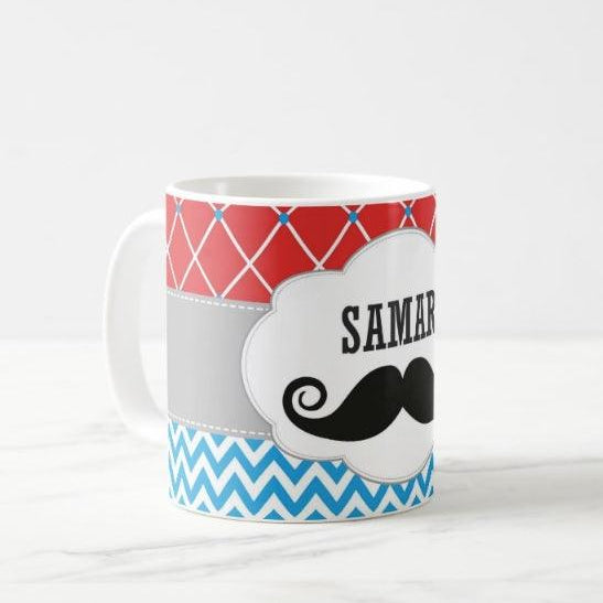 Personalised Moustache Mug THEME PARTIES Pretty UR Party