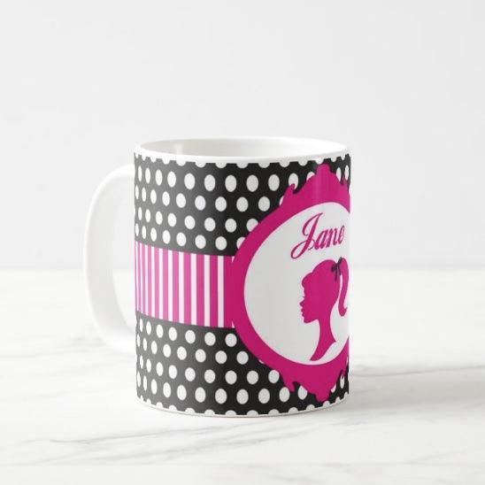 Personalised Barbie Mug THEME PARTIES Pretty UR Party