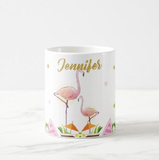 Personalised Flamingo Mug THEME PARTIES Pretty UR Party
