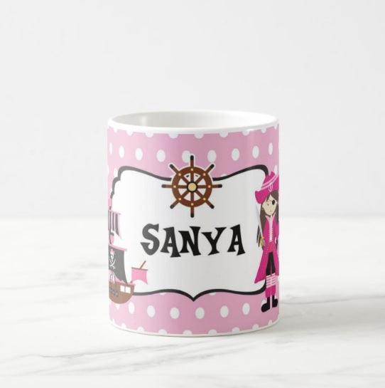 Personalised Girly Pirate Mug THEME PARTIES Pretty UR Party