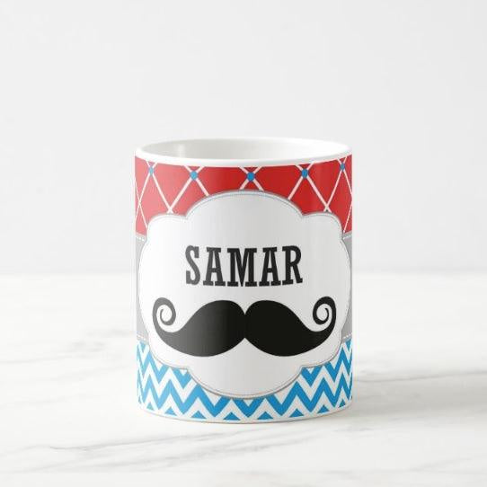 Personalised Moustache Mug THEME PARTIES Pretty UR Party