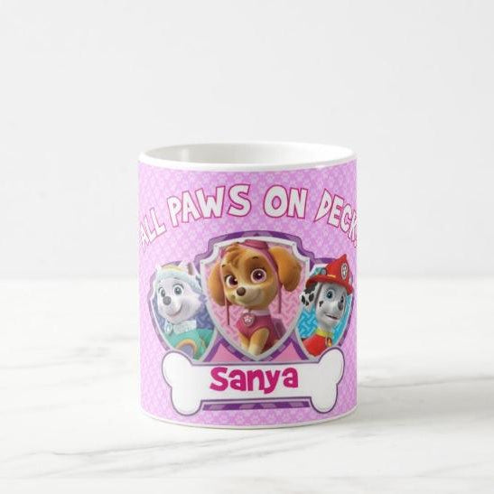 Personalised Paw Patrol Pink Mug THEME PARTIES Pretty UR Party