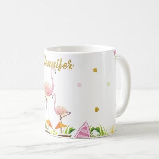 Personalised Flamingo Mug THEME PARTIES Pretty UR Party