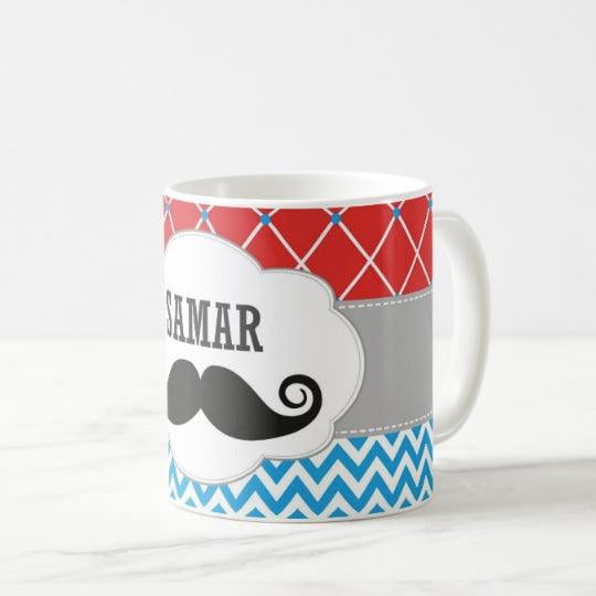 Personalised Moustache Mug THEME PARTIES Pretty UR Party
