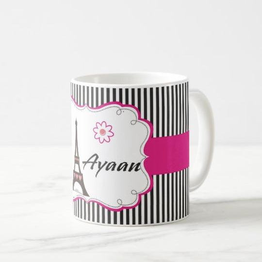 Personalised Paris Inspired Mug RETURN GIFTS Pretty UR Party
