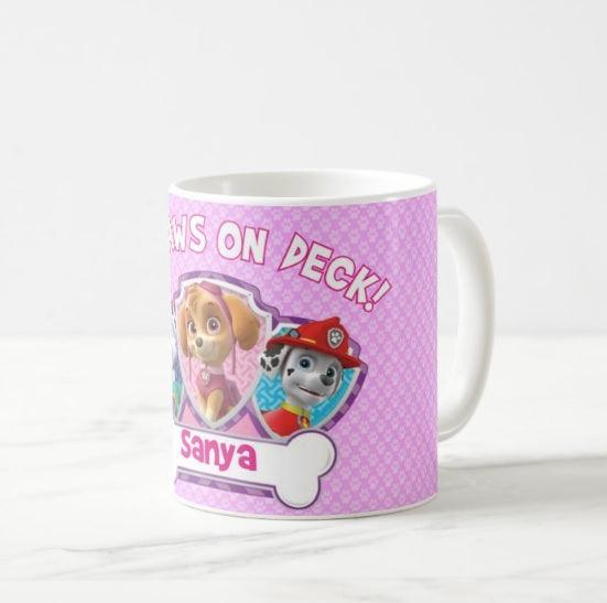 Personalised Paw Patrol Pink Mug THEME PARTIES Pretty UR Party