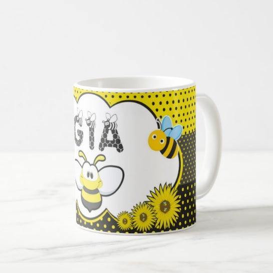 Personalised Bumble Bee Mug THEME PARTIES Pretty UR Party