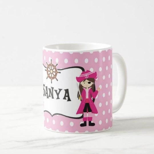 Personalised Girly Pirate Mug THEME PARTIES Pretty UR Party