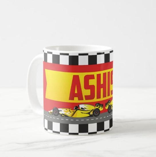 Personalised Race Car Mug THEME PARTIES Pretty UR Party