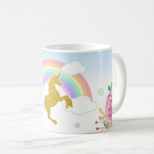 Personalised Unicorn Mug - Blue THEME PARTIES Pretty UR Party