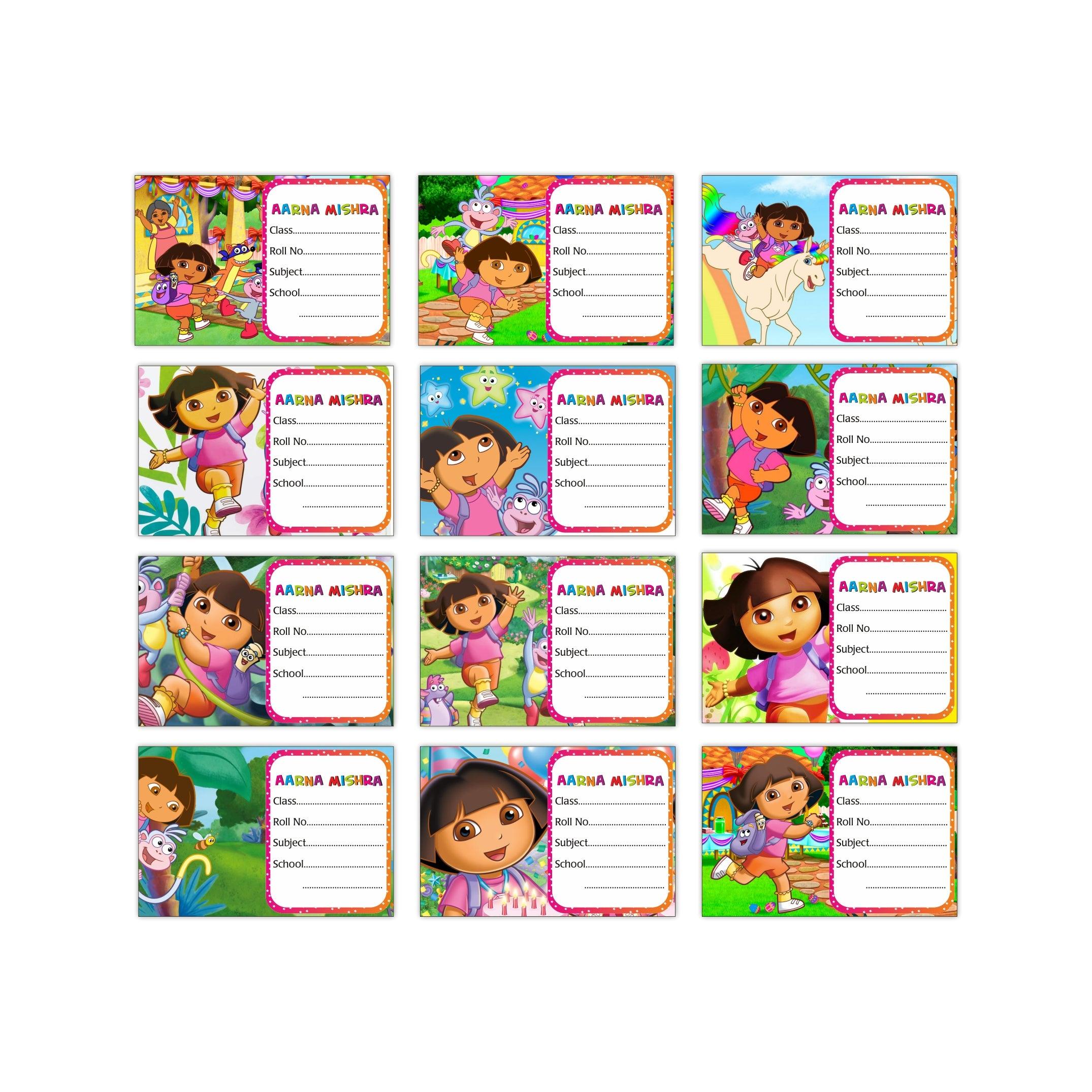 Dora the Explorer Book Name Labels PERSONALISED Pretty UR Party