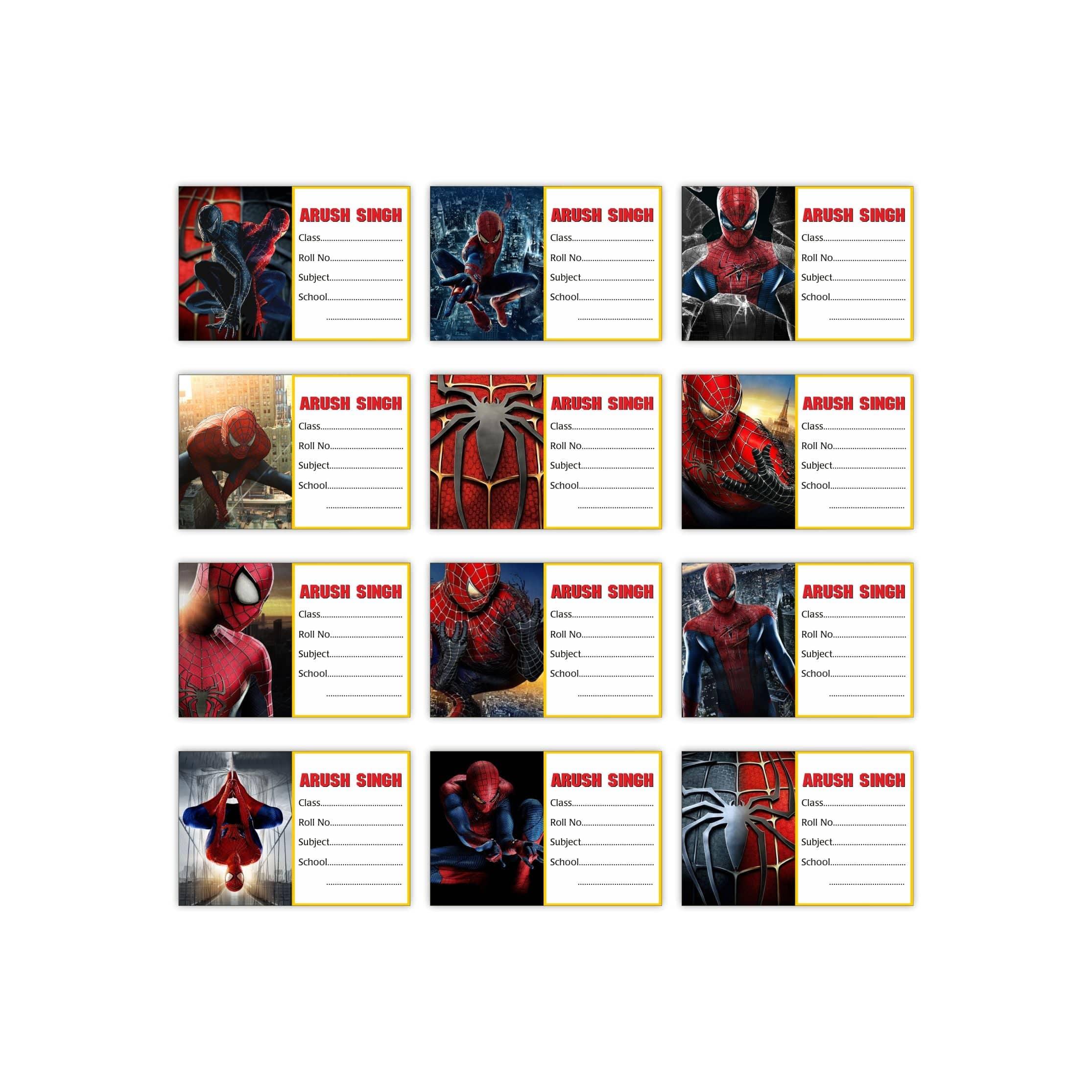 Spiderman Book Name Labels PERSONALISED Pretty UR Party