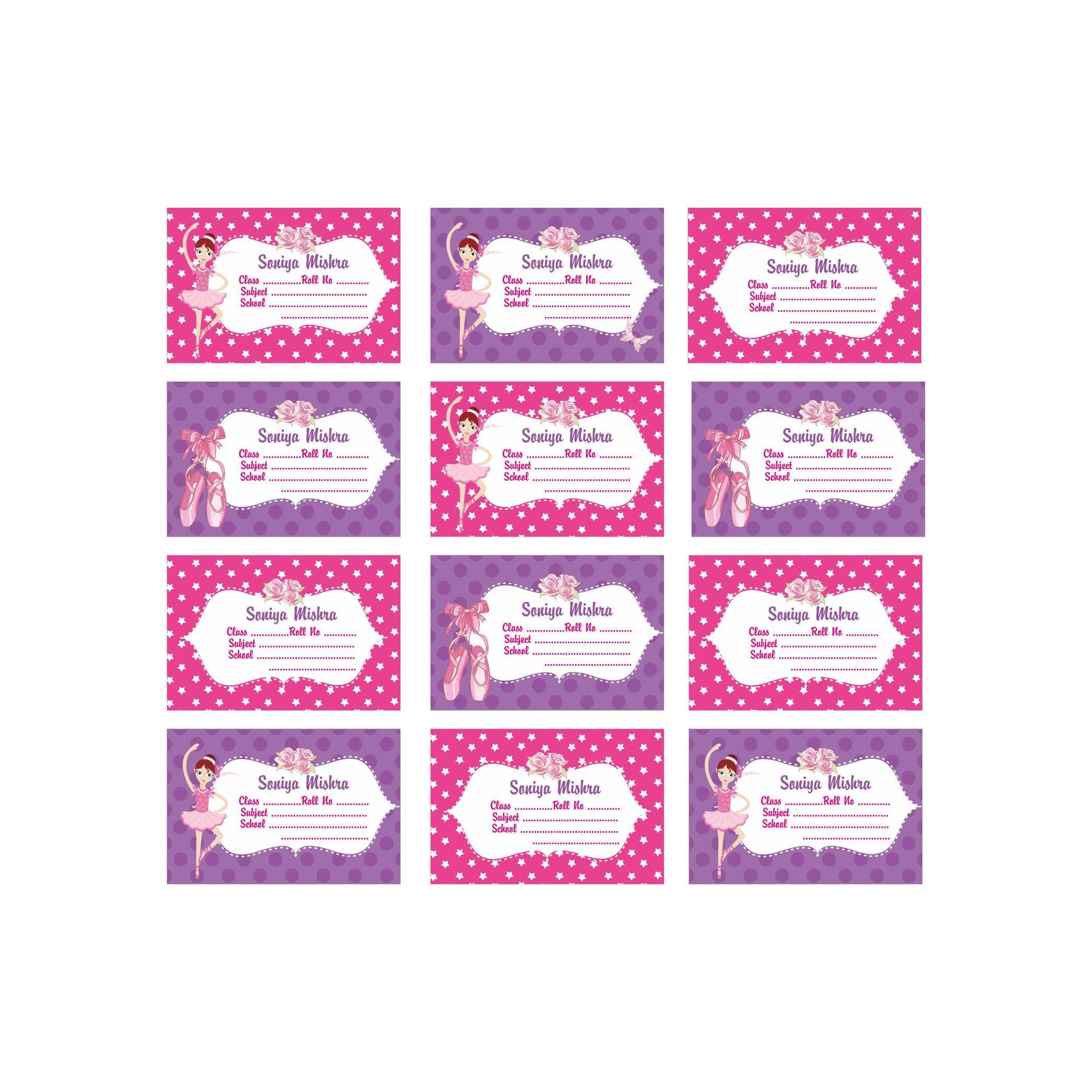 Ballerina Book Name Labels PERSONALISED Pretty UR Party