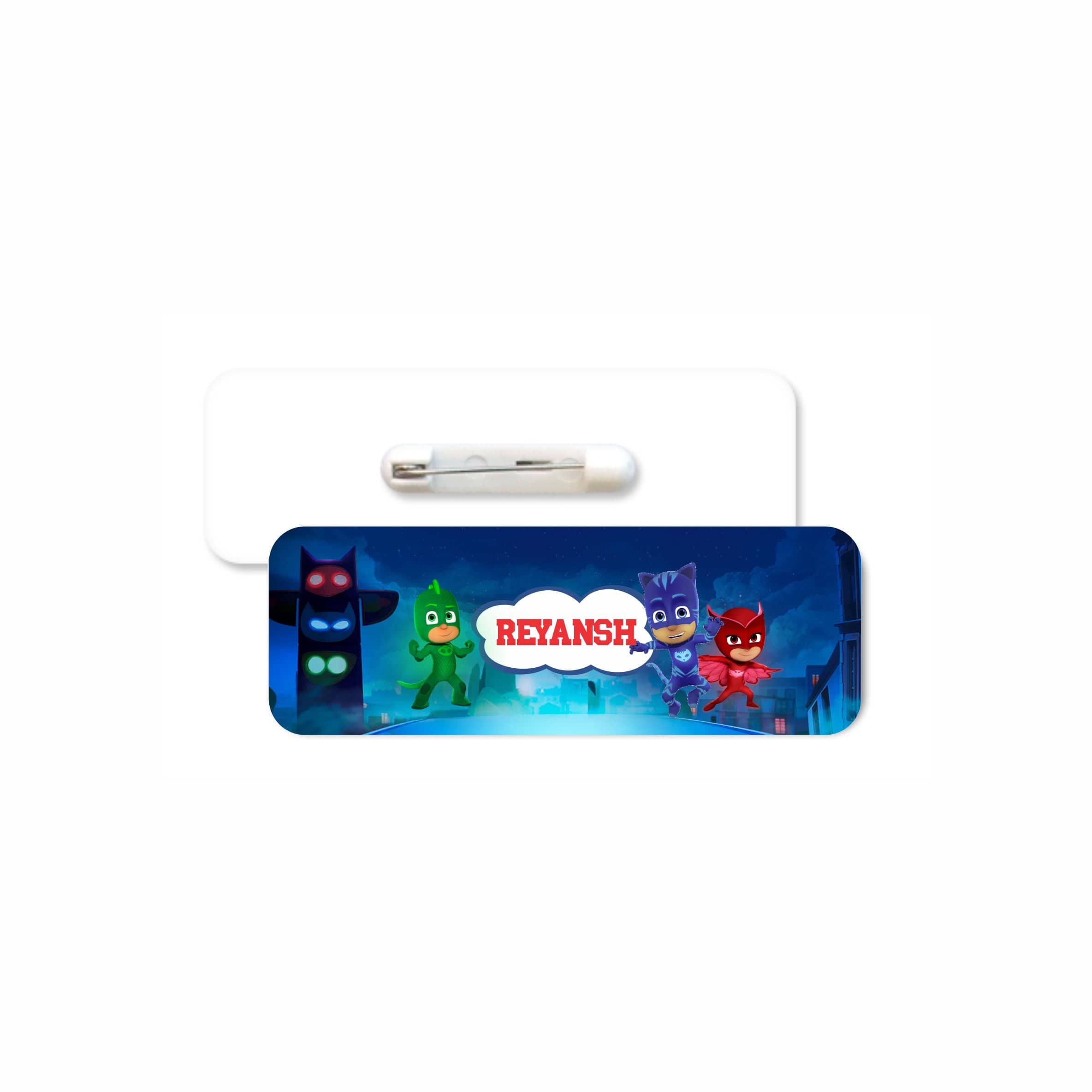 PJ Masks Badge / Name Tag PERSONALISED Pretty UR Party