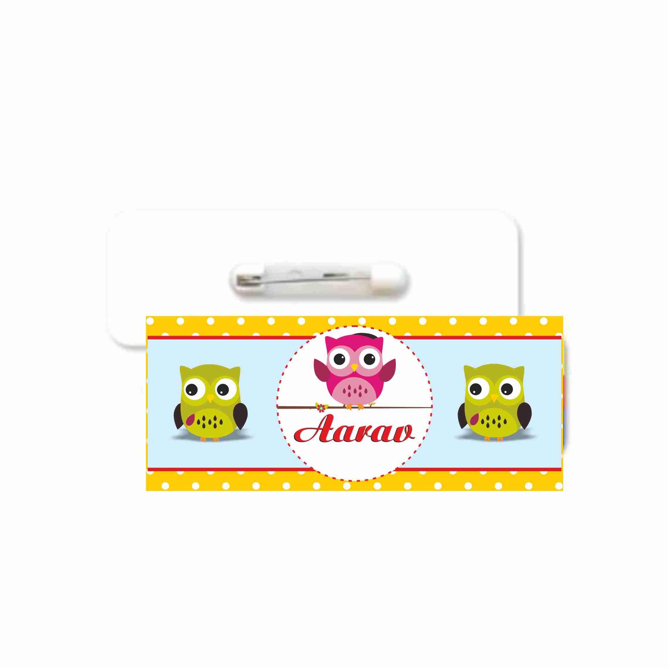 Personalized Owl Badge / Name Tag PERSONALISED Pretty UR Party