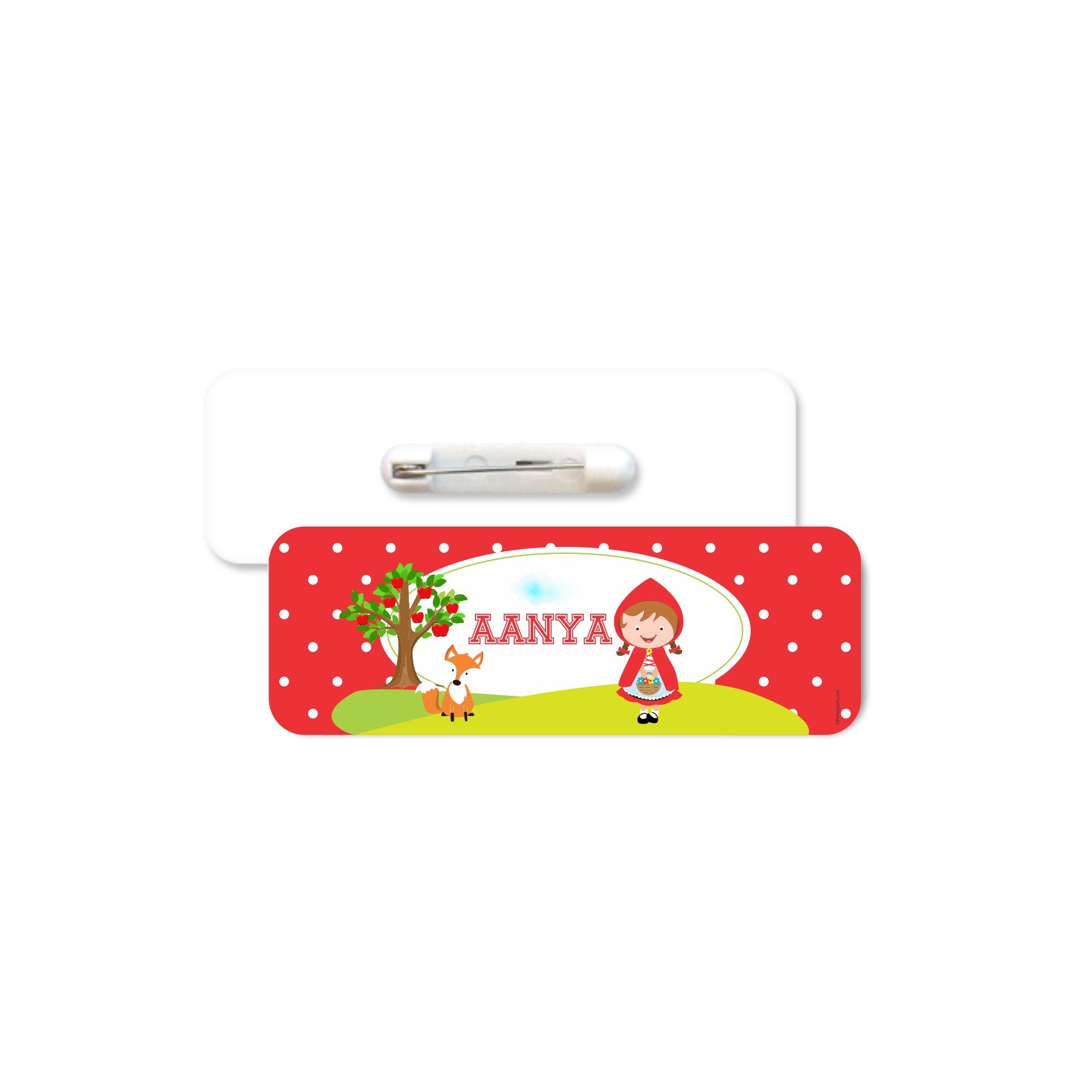 Little Red Riding Hood Badge / Name Tag PERSONALISED Pretty UR Party
