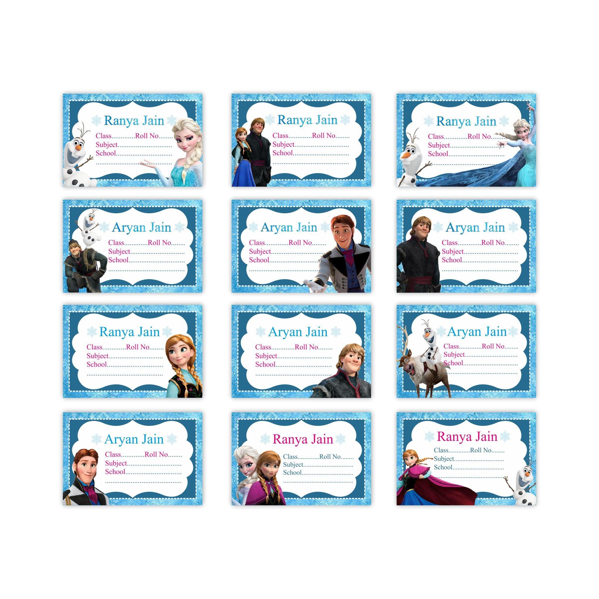 Frozen Inspired Book Name Labels PERSONALISED Pretty UR Party