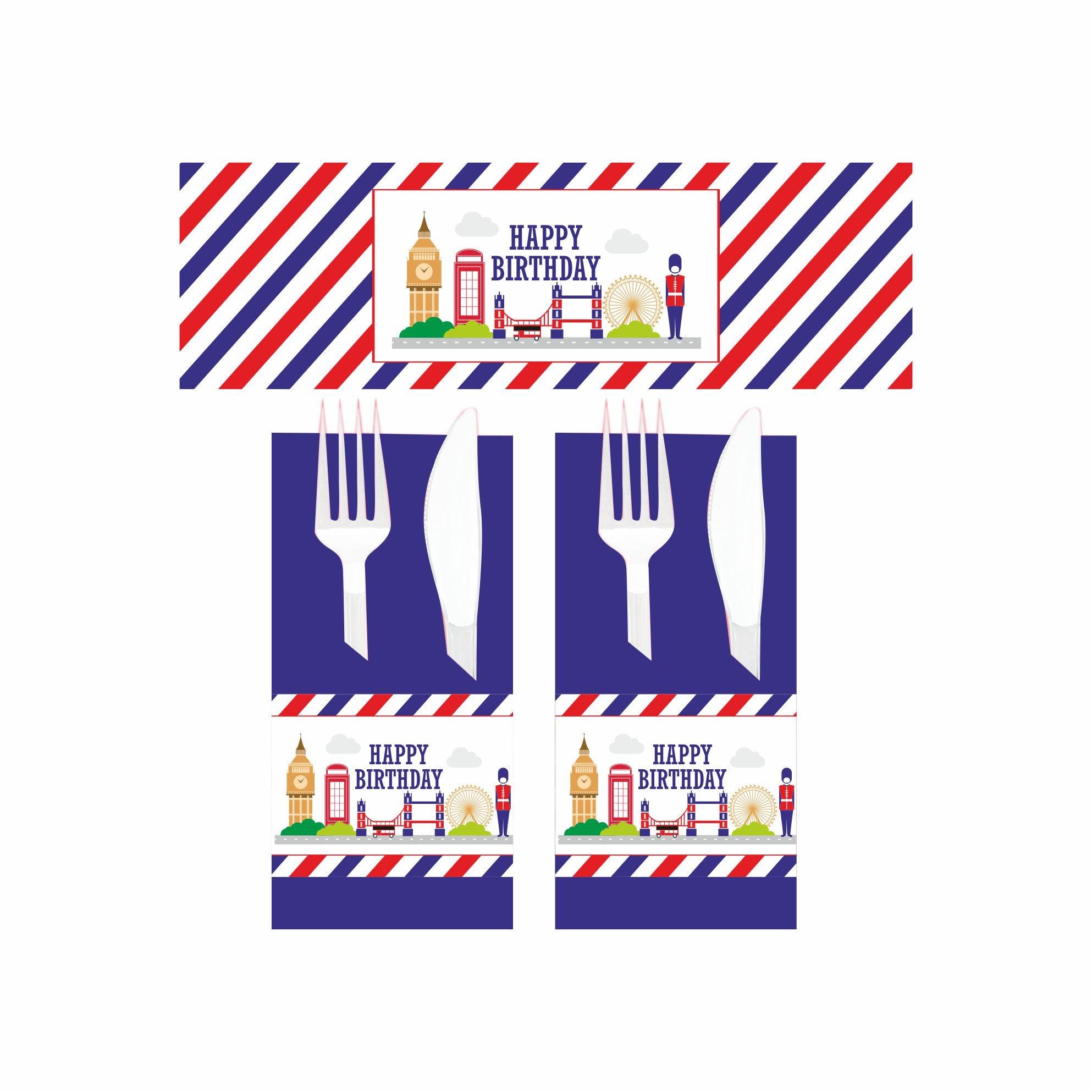 London Theme Napkin Rings THEME PARTIES Pretty UR Party