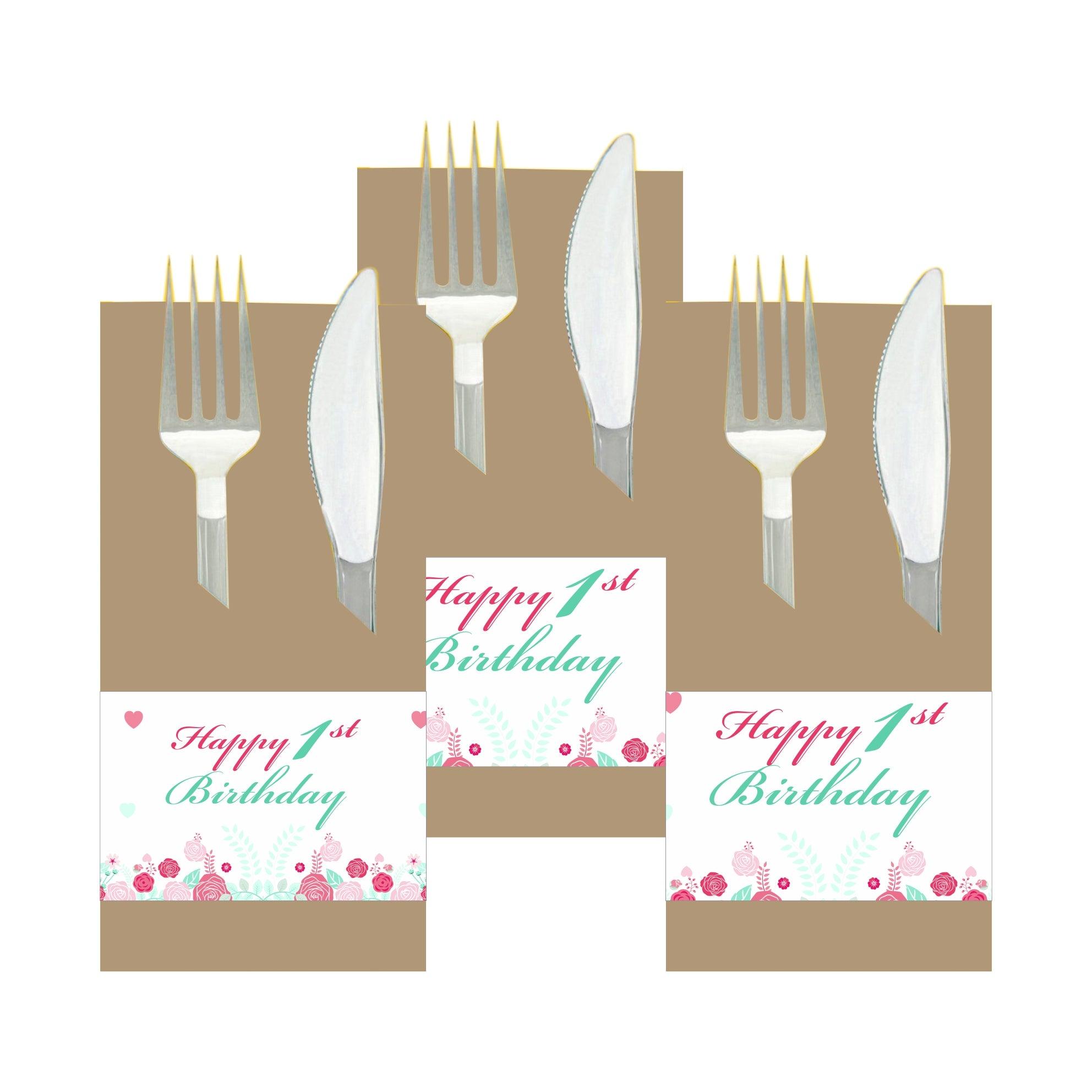 Mint and Pink Floral 1st Birthday Theme Napkin Rings ALL PARTY SUPPLIES Pretty UR Party