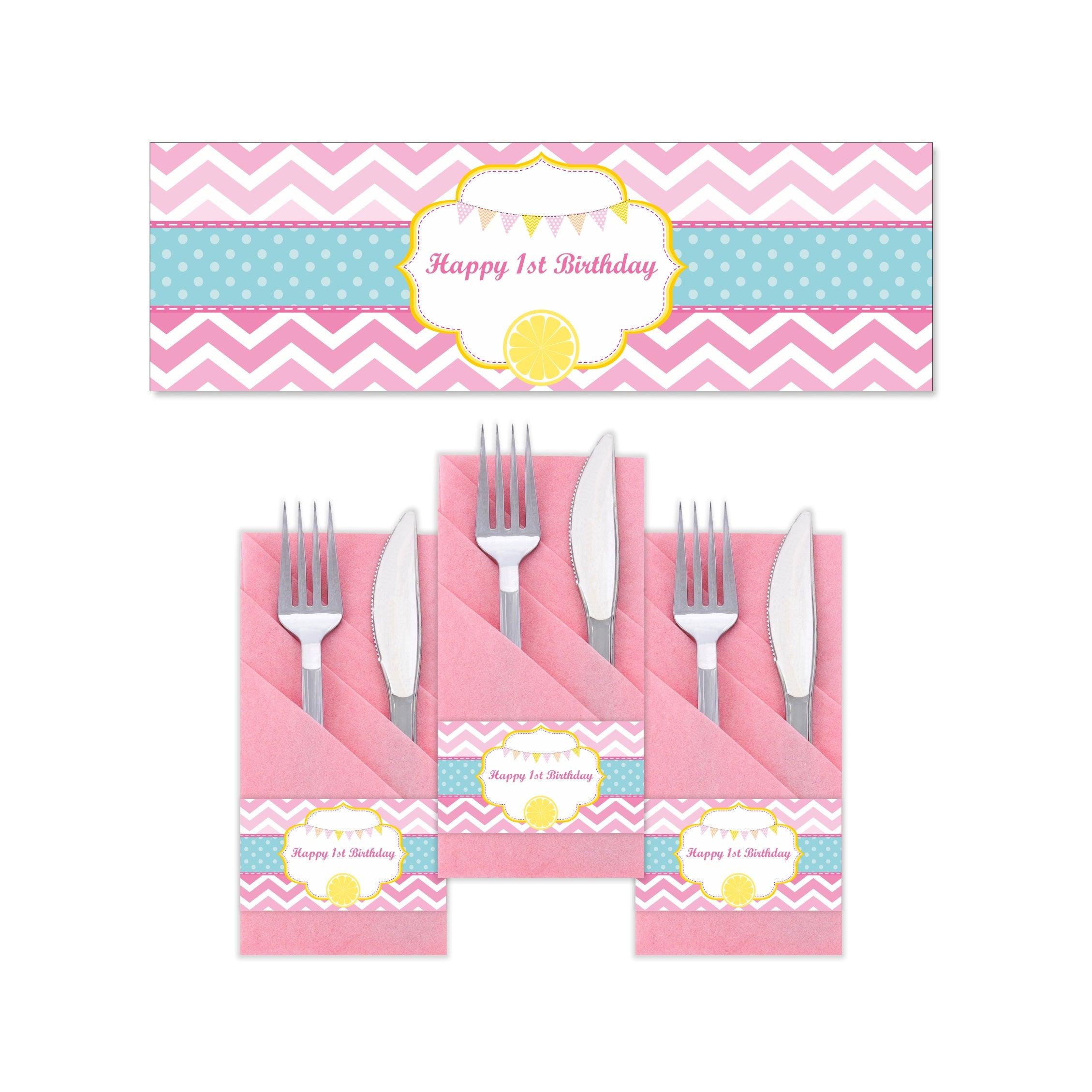 Pink lemonade 1st birthday Napkin Rings ALL PARTY SUPPLIES Pretty UR Party