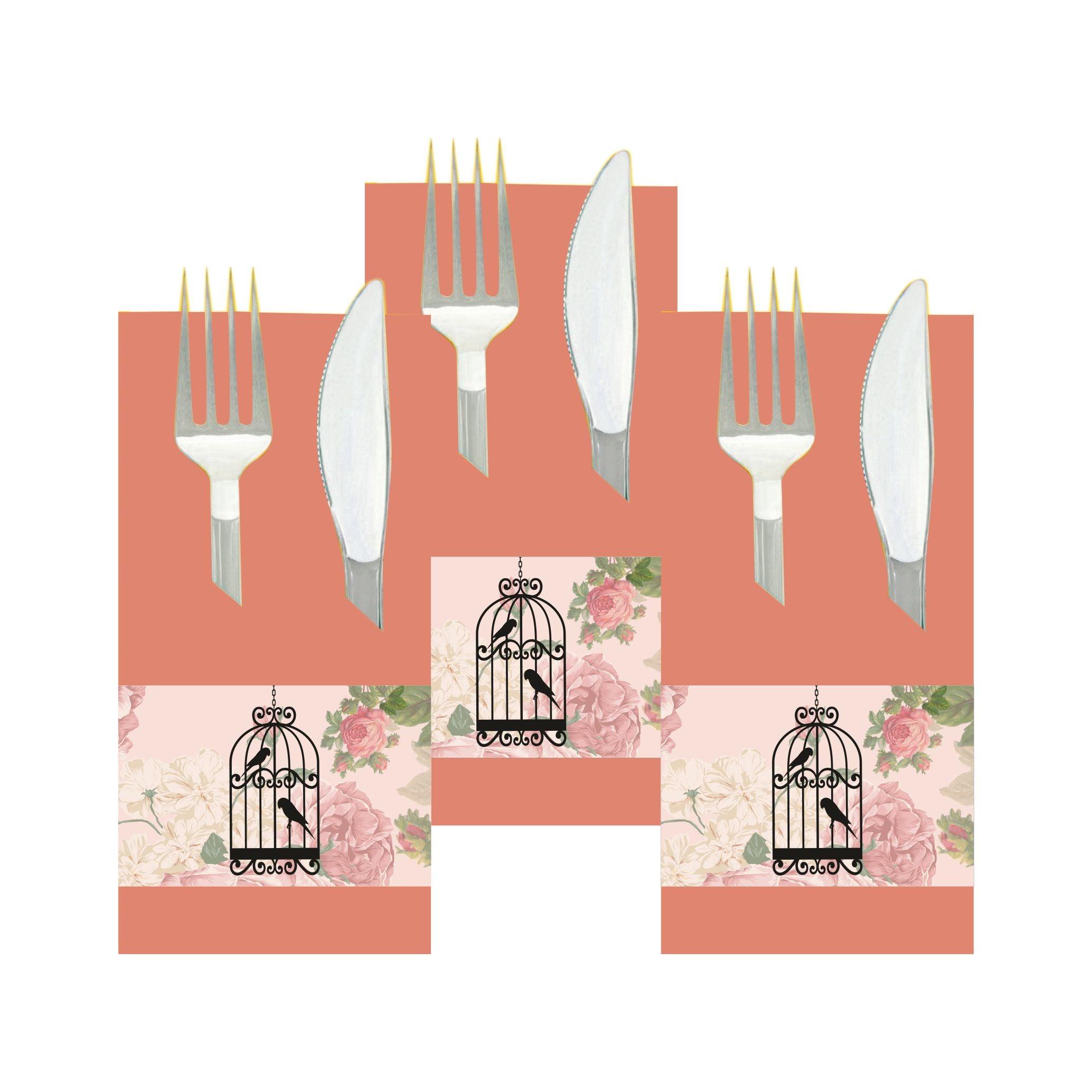 Pink Floral and Bird Cage Napkin Rings THEME PARTIES Pretty UR Party