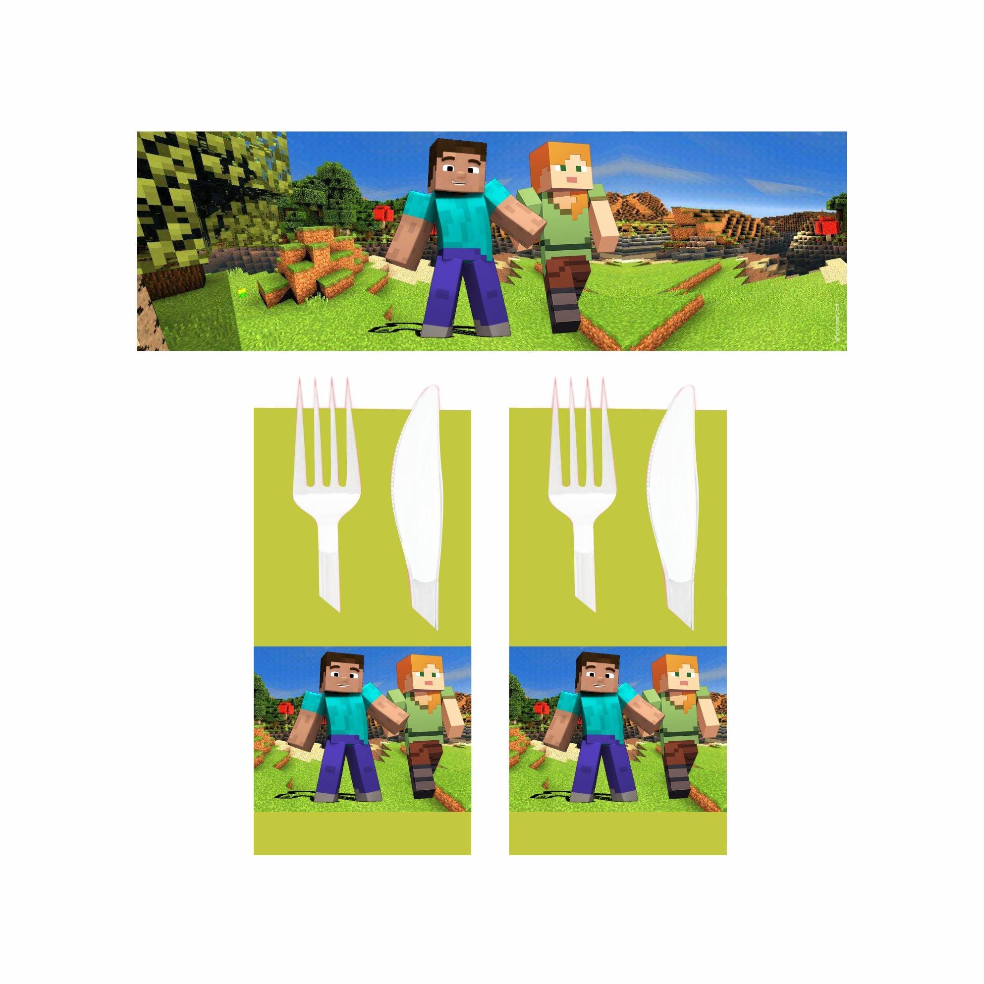 Minecraft Theme Napkin Rings THEME PARTIES Pretty UR Party