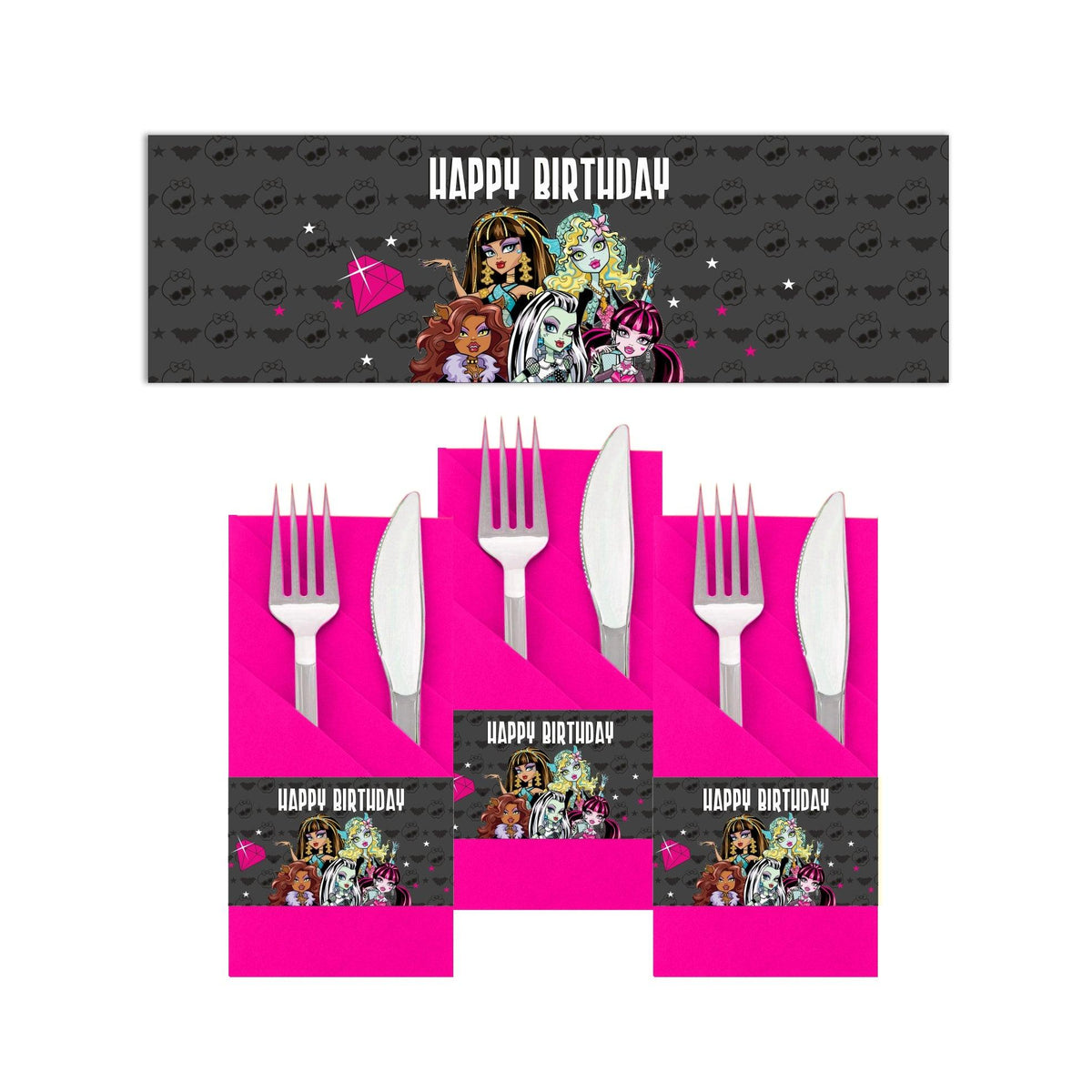Monster High Printable Napkin Rings