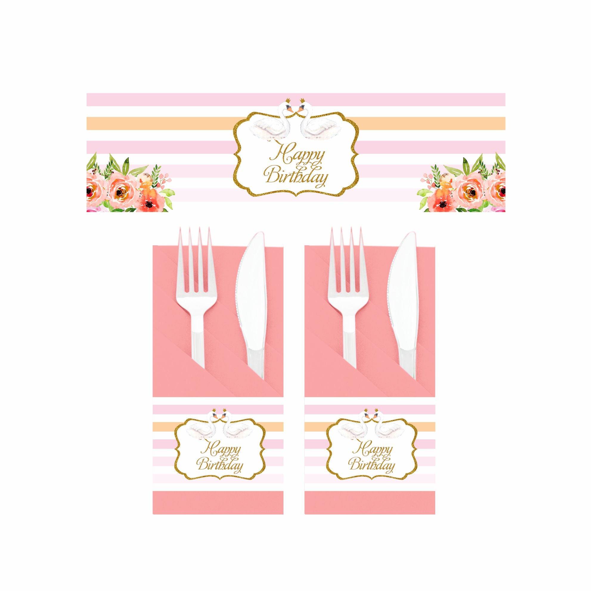 Swan Theme Napkin Rings THEME PARTIES Pretty UR Party