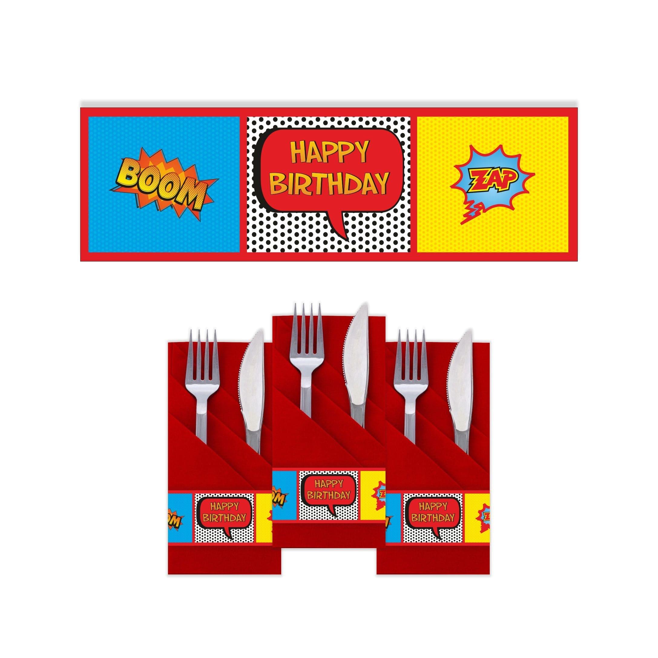 Superhero theme Napkin Rings THEME PARTIES Pretty UR Party