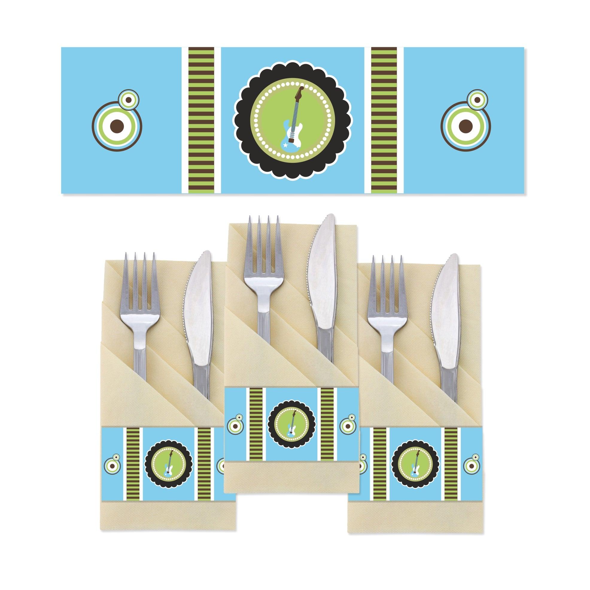 Rockstar Theme Napkin Rings THEME PARTIES Pretty UR Party