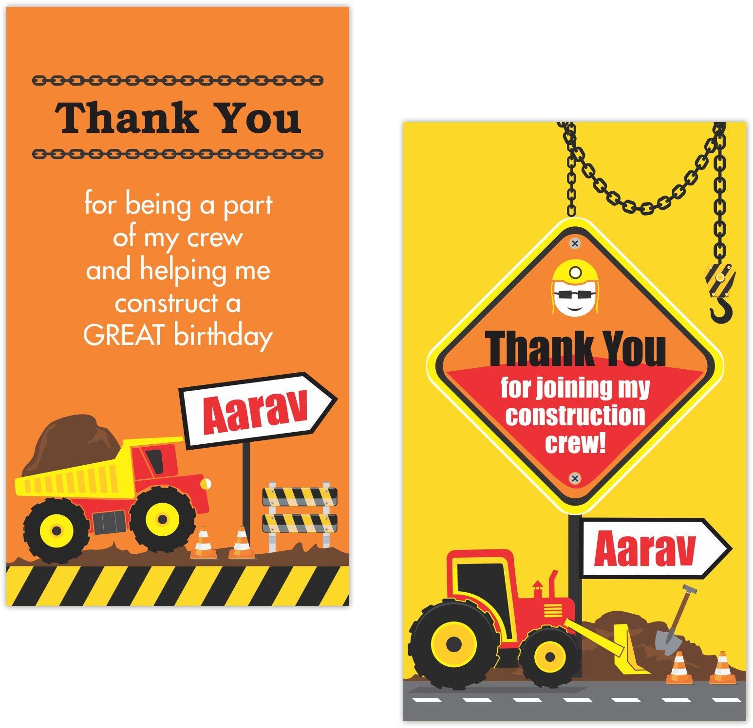 New Construction Theme Thank you Tags THEME PARTIES Pretty UR Party