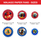 Ninjago Paper Fans - Set of 6 THEME PARTIES Pretty UR Party