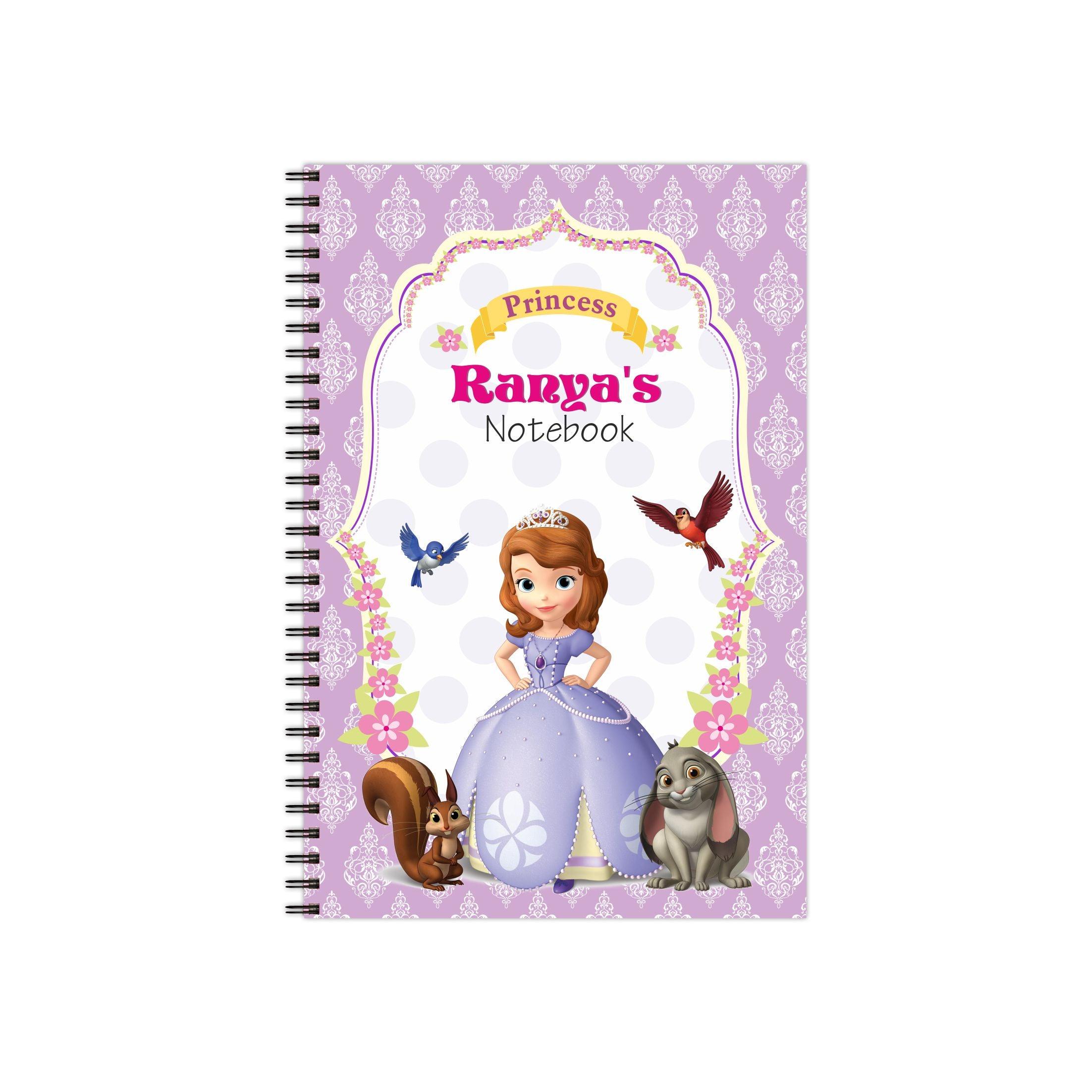 Sofia the first Enchanted Garden Party Note Books with coloured Pages - 200 pages PERSONALISED Pretty UR Party