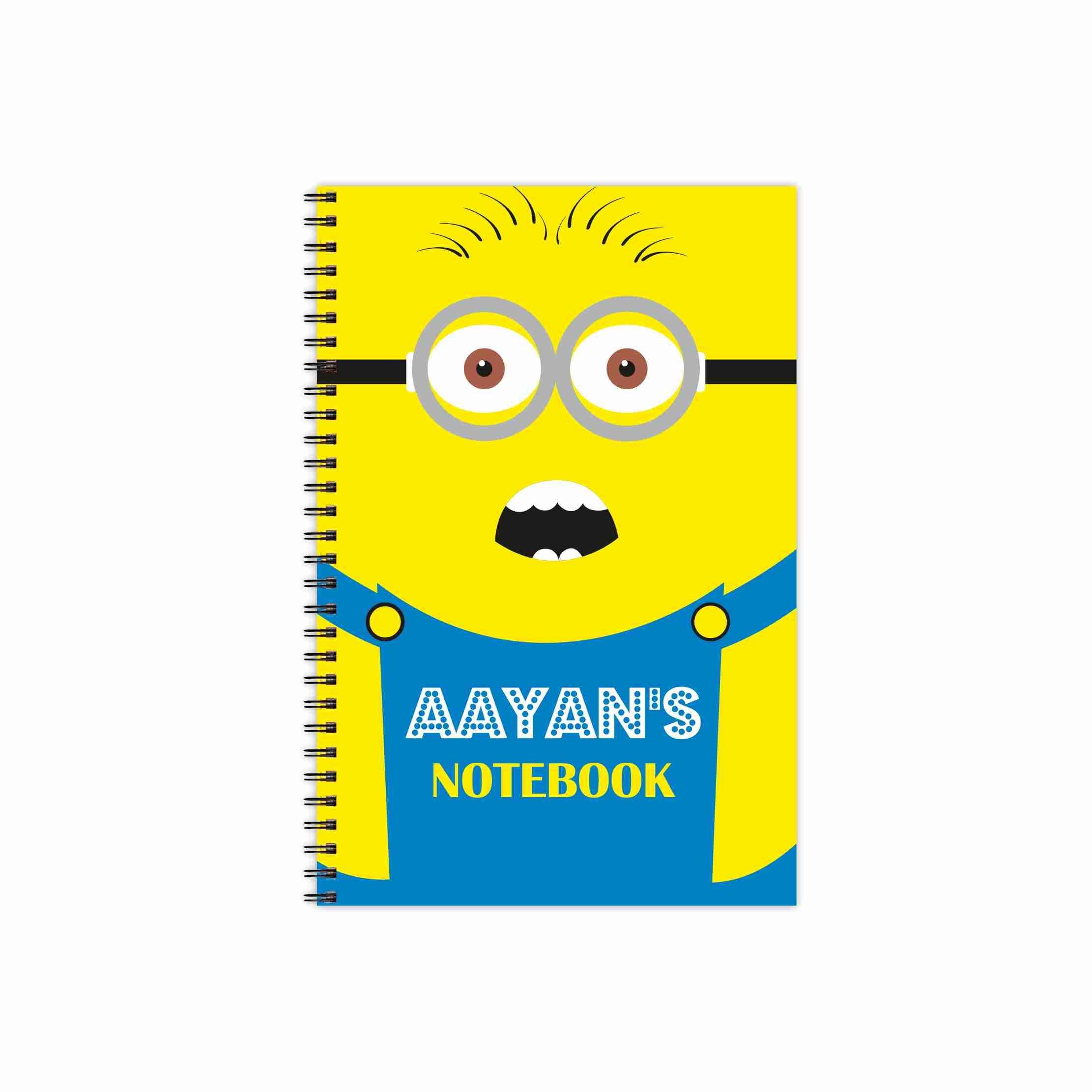 Despicable Me Minions inspired Note Books - 50 pages PERSONALISED Pretty UR Party