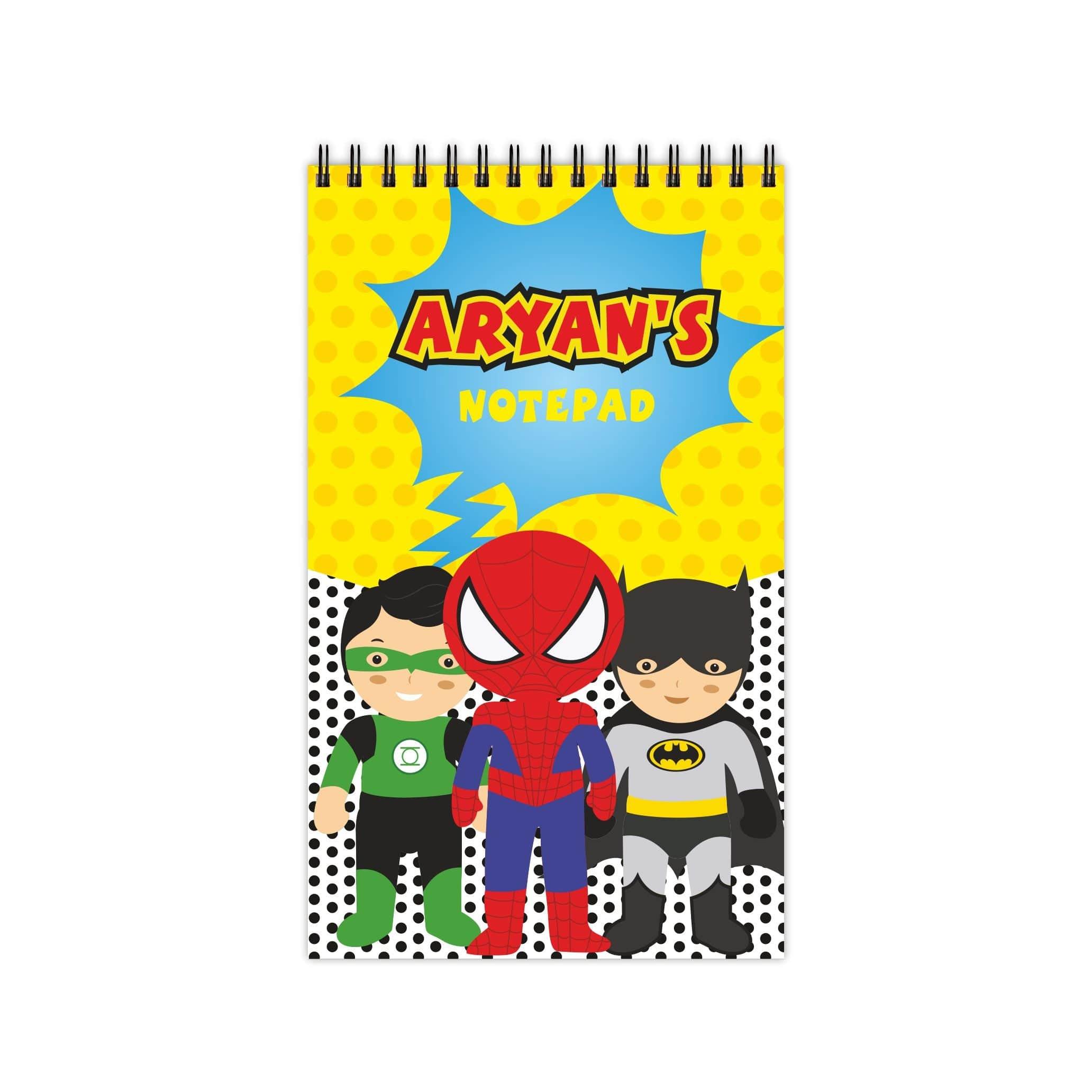 Super Hero Note Pads PERSONALISED Pretty UR Party