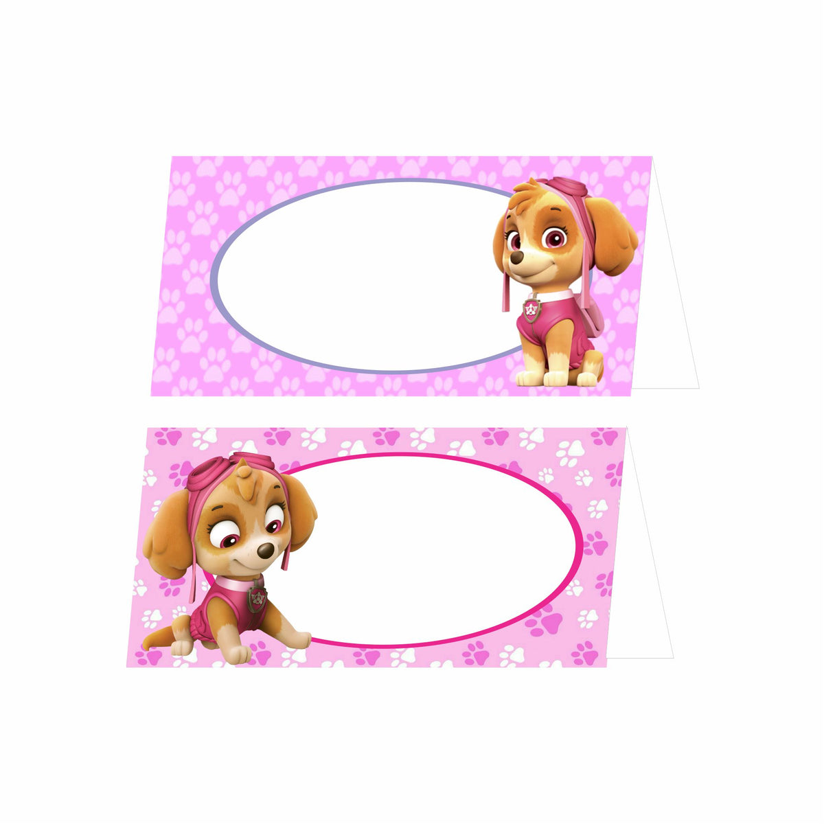 Paw Patrol Pink Theme Food Labels / Buffet Table Cards — image 2