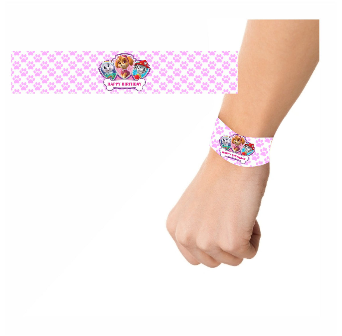 Paw Patrol Pink Theme Wrist Bands - Pack of 10