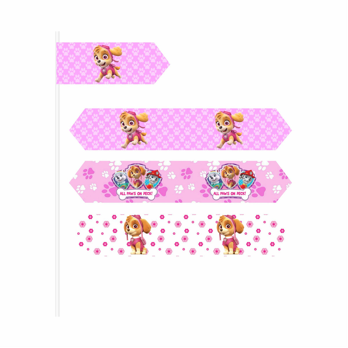 Paw Patrol Pink Theme Drink Straws