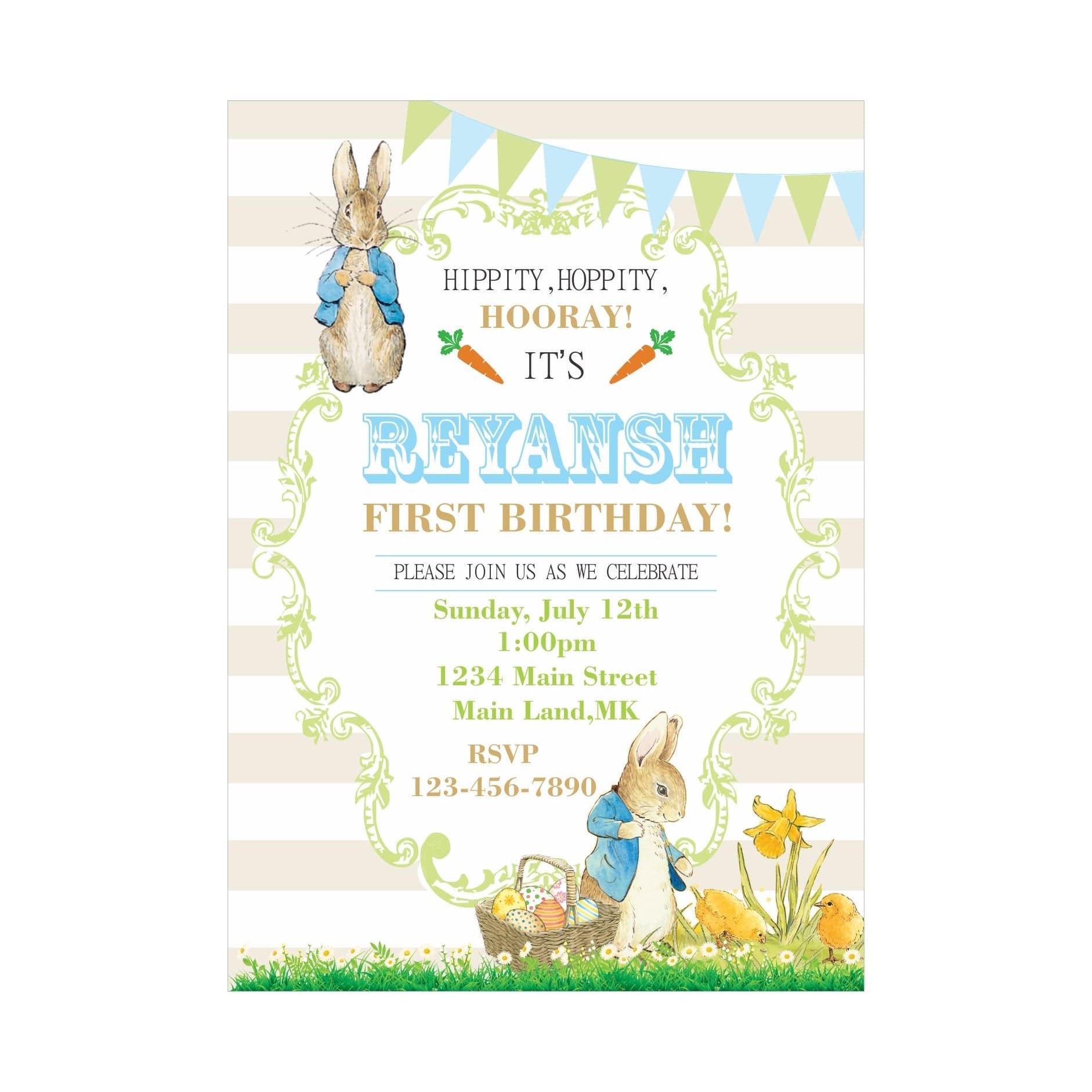 Peter Rabbit Theme E-Invitations THEME PARTIES Pretty UR Party