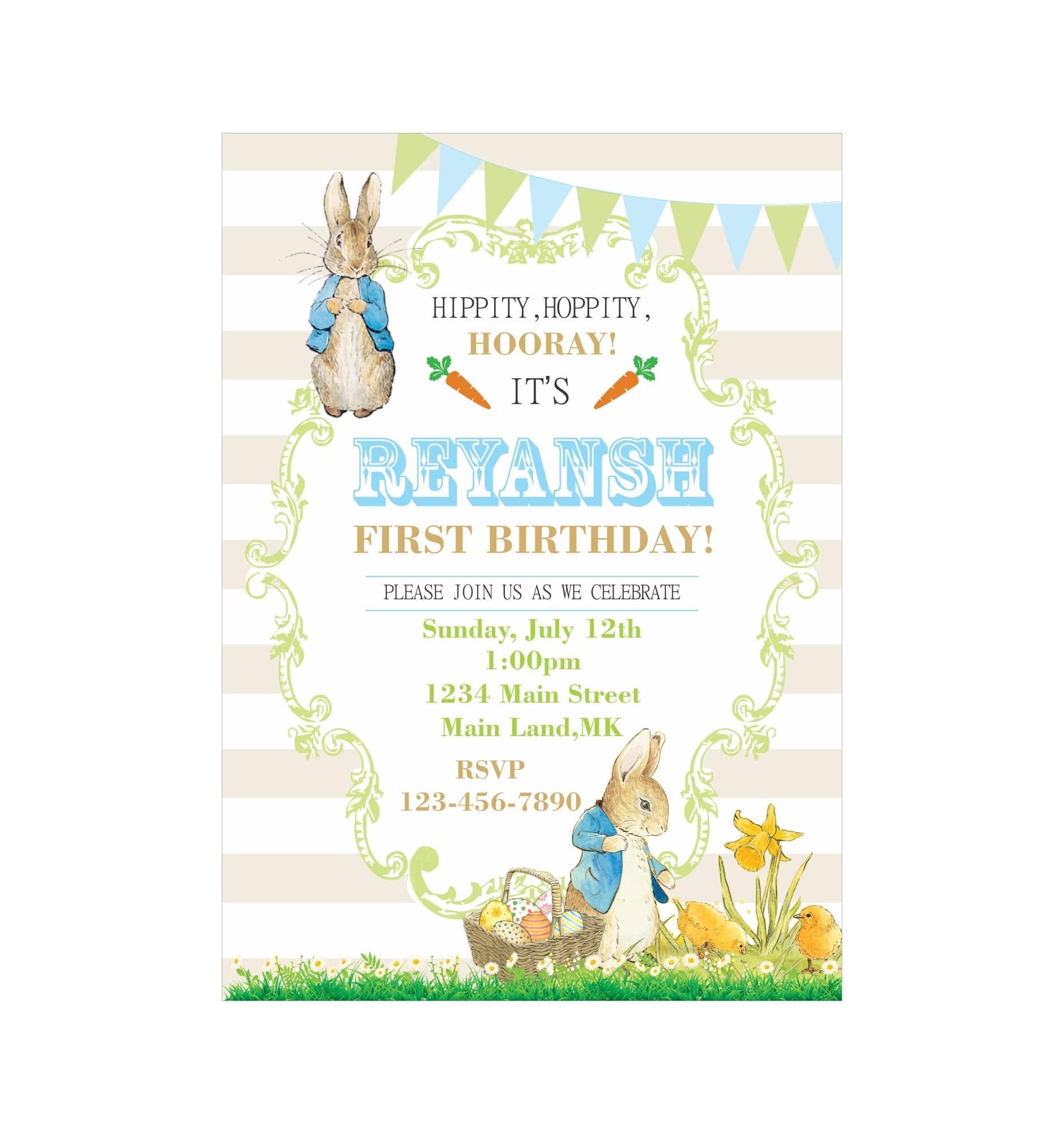 Peter Rabbit Theme Invitations ALL PARTY SUPPLIES Pretty UR Party