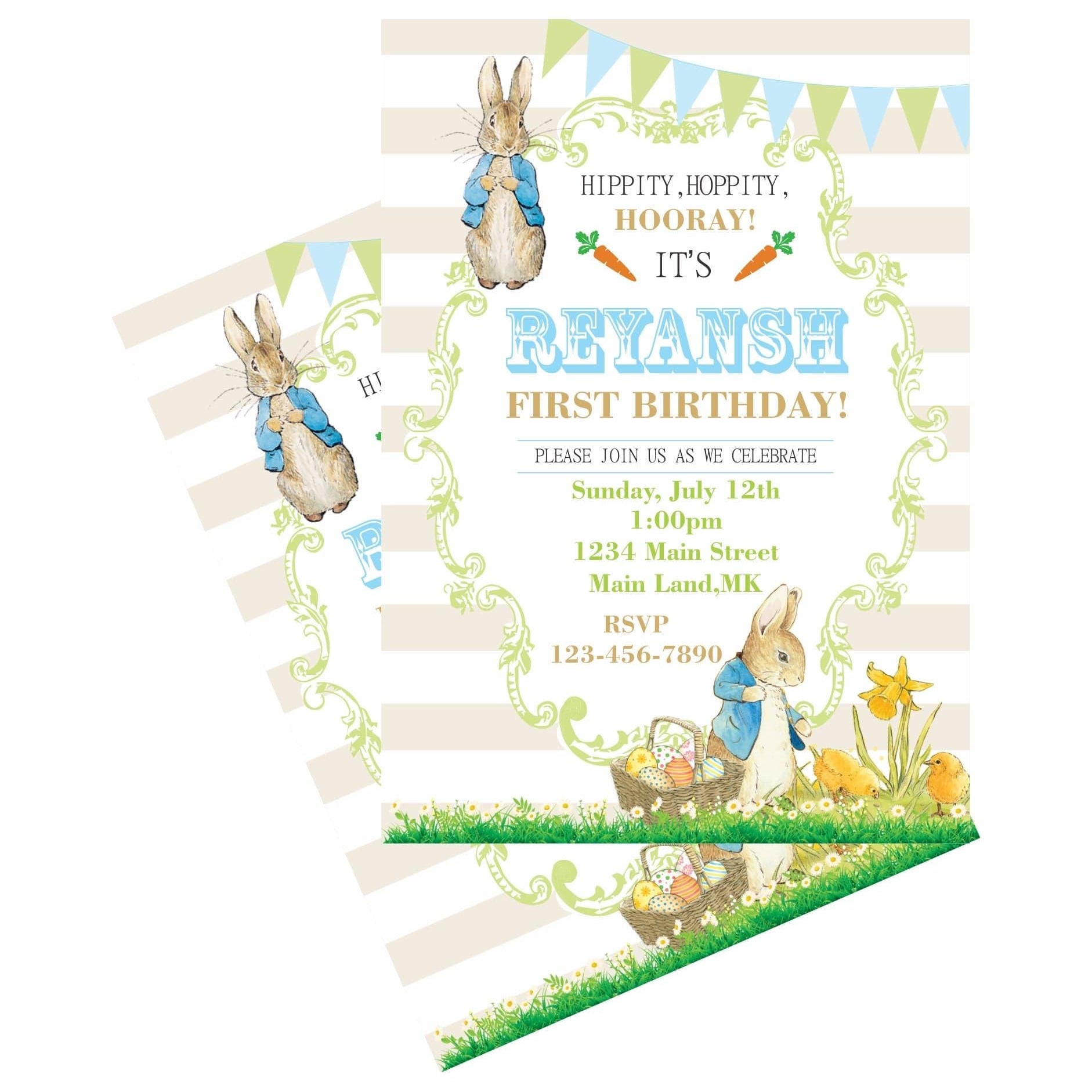 Peter Rabbit Theme Invitations ALL PARTY SUPPLIES Pretty UR Party