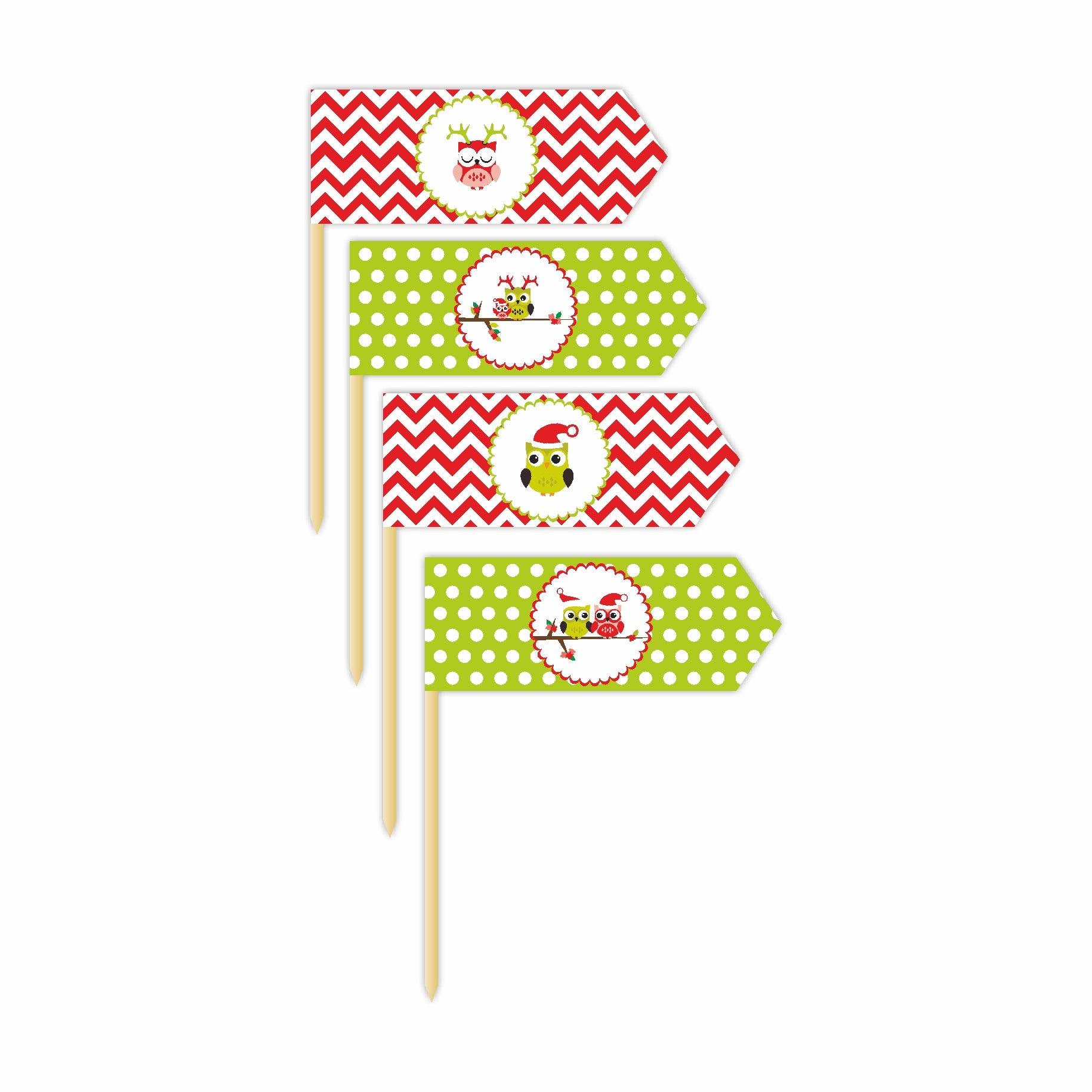 Christmas Owl Theme Picks ALL PARTY SUPPLIES Pretty UR Party
