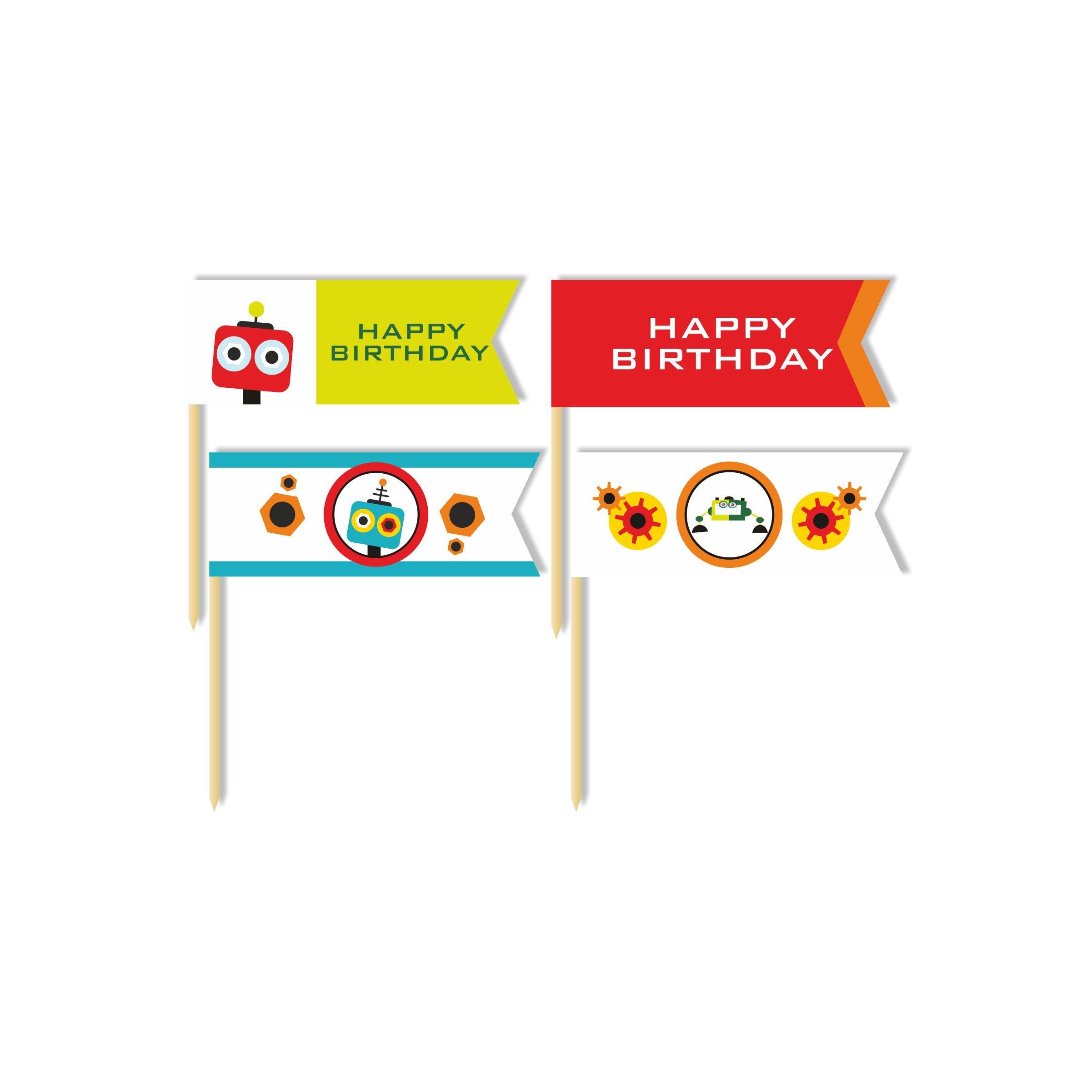 Robot Theme Drink Straws THEME PARTIES Pretty UR Party